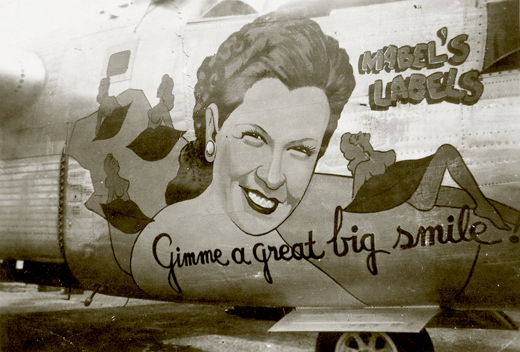 44-50853 B-24M Liberator 5AF 43BG64BS Mabels Labels nose art right side 01