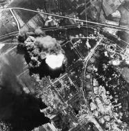 Asisbiz Target B-24 Liberators 5AF 43BG bomb Toshien Oil Refinery in Formosa with smoke reaching 10,000ft 18th Jul 1945 01