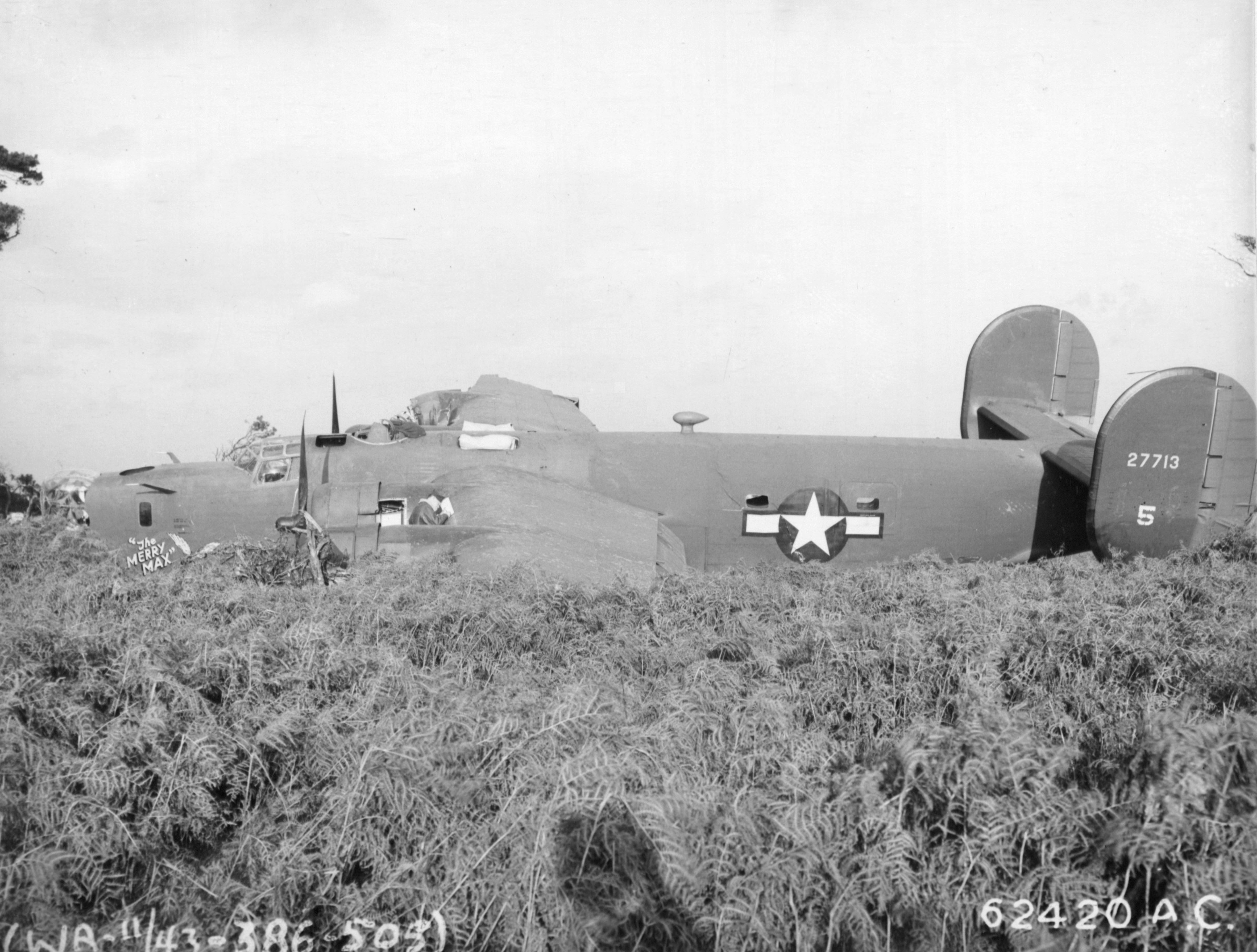 42-7713 B-24H Liberator 8AF 448BG715BS IOS The Merry Max crashed near East Wrentham 26th Nov 1943 NA2126