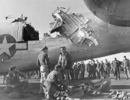 Asisbiz 44-10570 B-24J Liberator 15AF 449BG717BS 43 88mm AAA damage to waist gun position 23rd Nov 1944 03