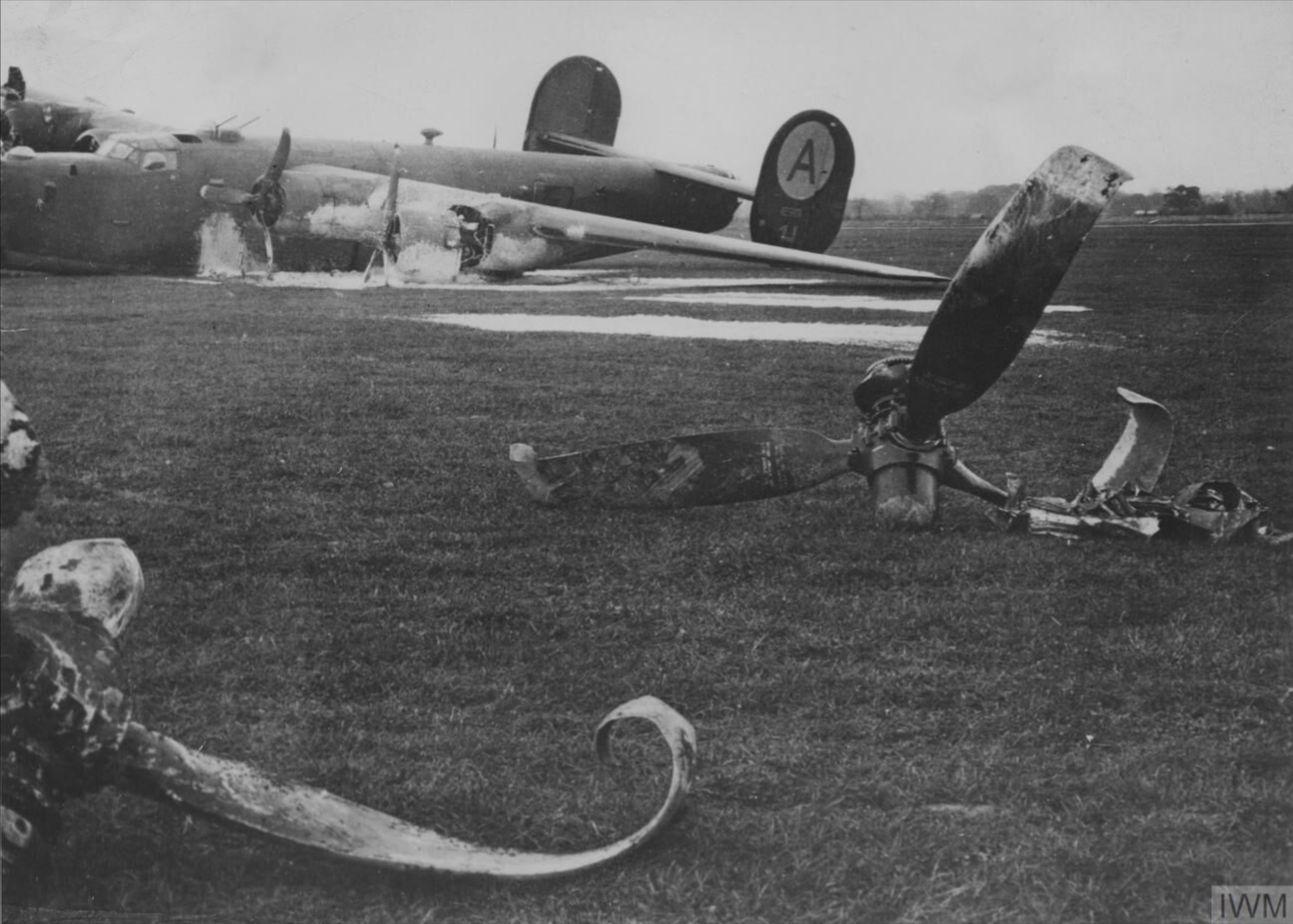 41-29161 B-24H Liberator 8AF 44BG67BS NBH landed with battle damage 26th Feb 1944 FRE3466