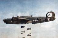 Asisbiz 42-100411 B-24J Liberator 8AF 44BG67BS NBE over the target area later lost 21st Jun 1944 MACR 6150