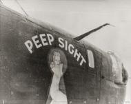 Asisbiz 42-7535 B-24H Liberator 8AF 44BG506BS GJU Peep Sight nose art right side FRE3427
