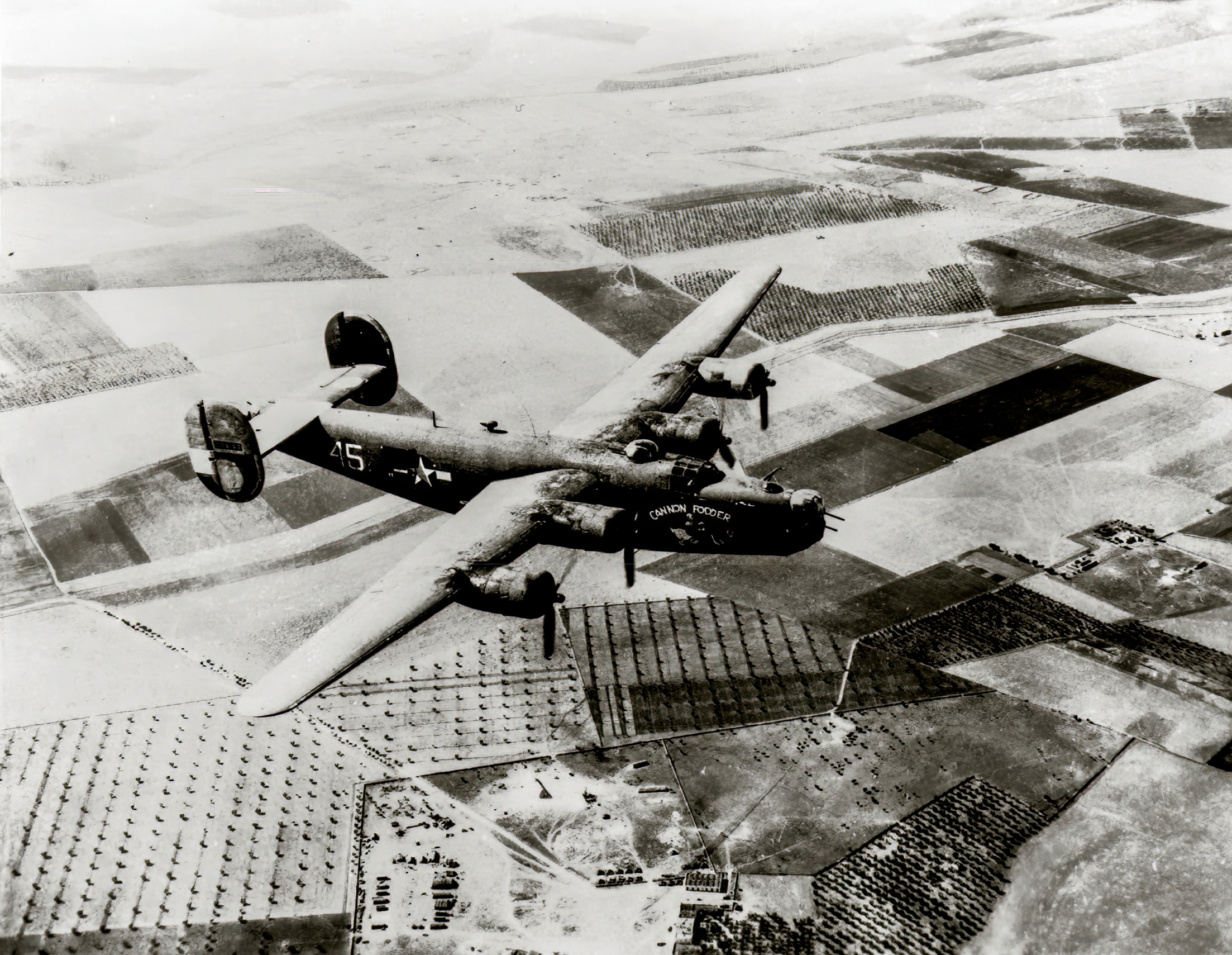 42-78102 B-24G Liberator 15AF 451BG726BS 45 Cannon Fodder in flight 01
