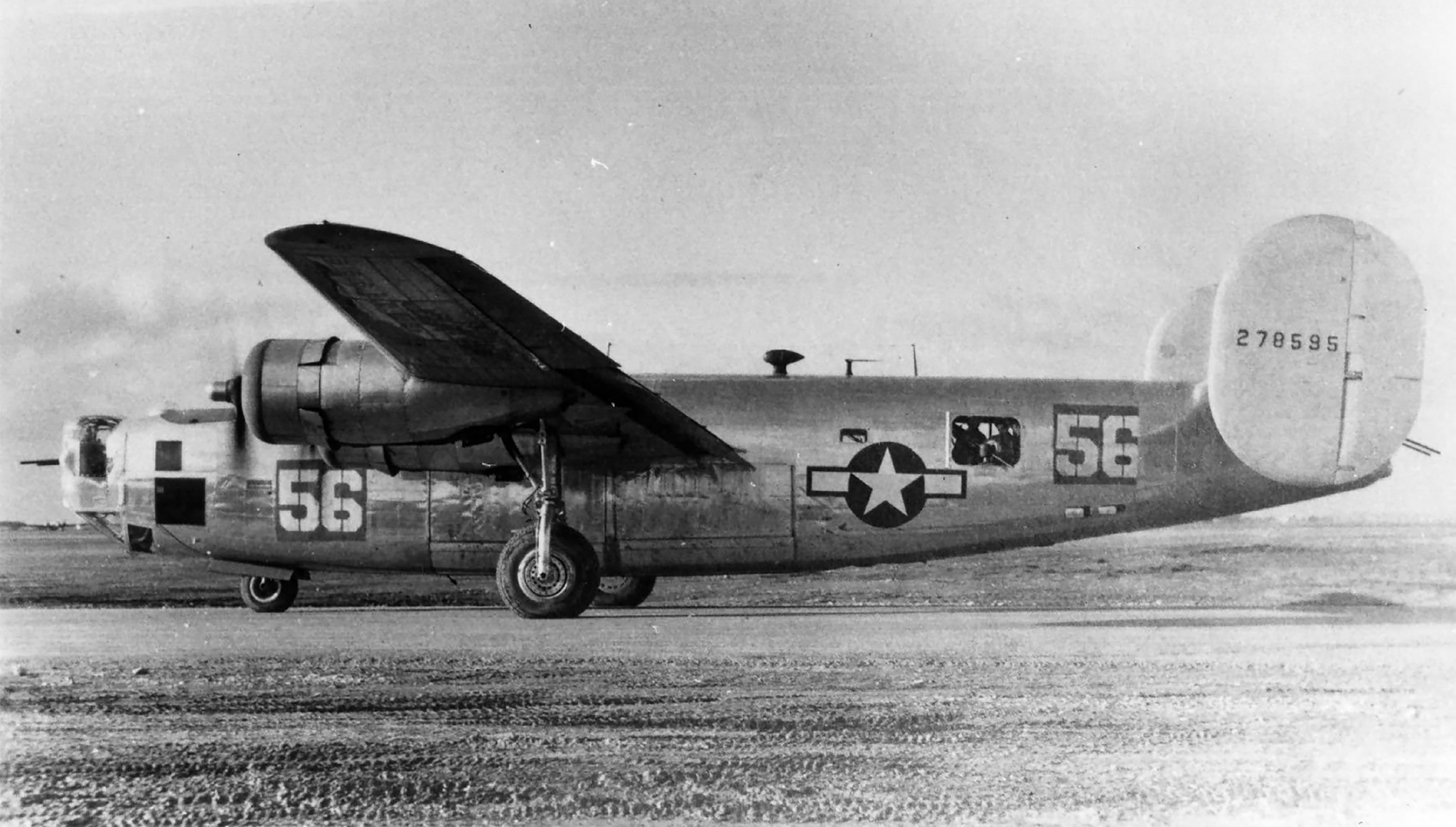 42-78595 B-24J Liberator 15AF 451BG725BS 56 with newly repaired tail section Oct 1944 01
