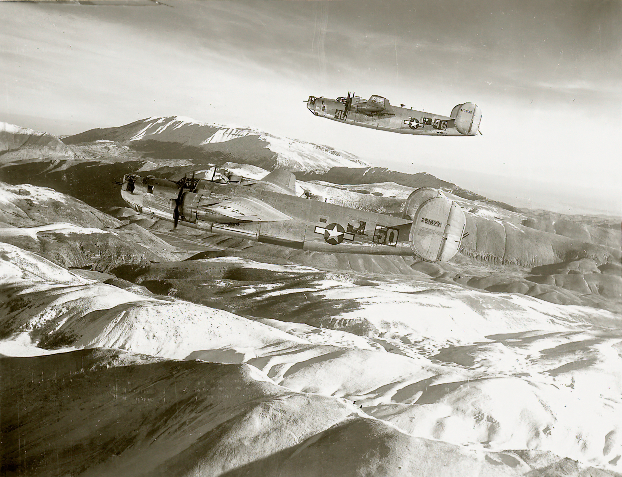 44-10630 B-24J Liberator 15AF 451BG726BS 46 in formation with 50
