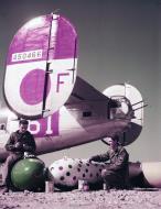 Asisbiz WWII close up color photo of USAAF 44-50466 B-24M Liberator 15AF 451BG725BS 61 tail section 1945 01