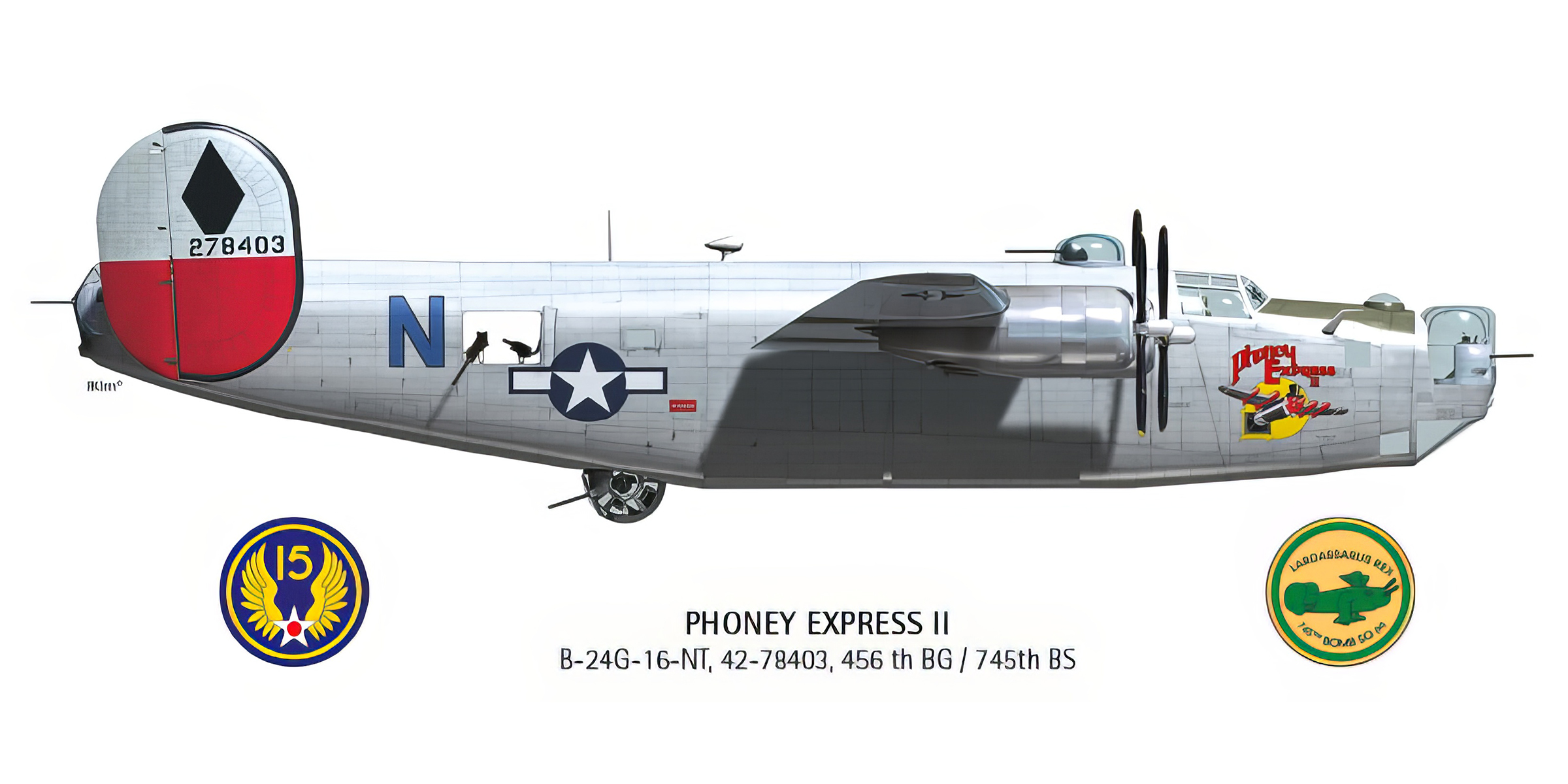 42-78403 B-24G Liberator 15AF 456BG745BS N Phoney Express II based in Stornara Italy 1944 0A
