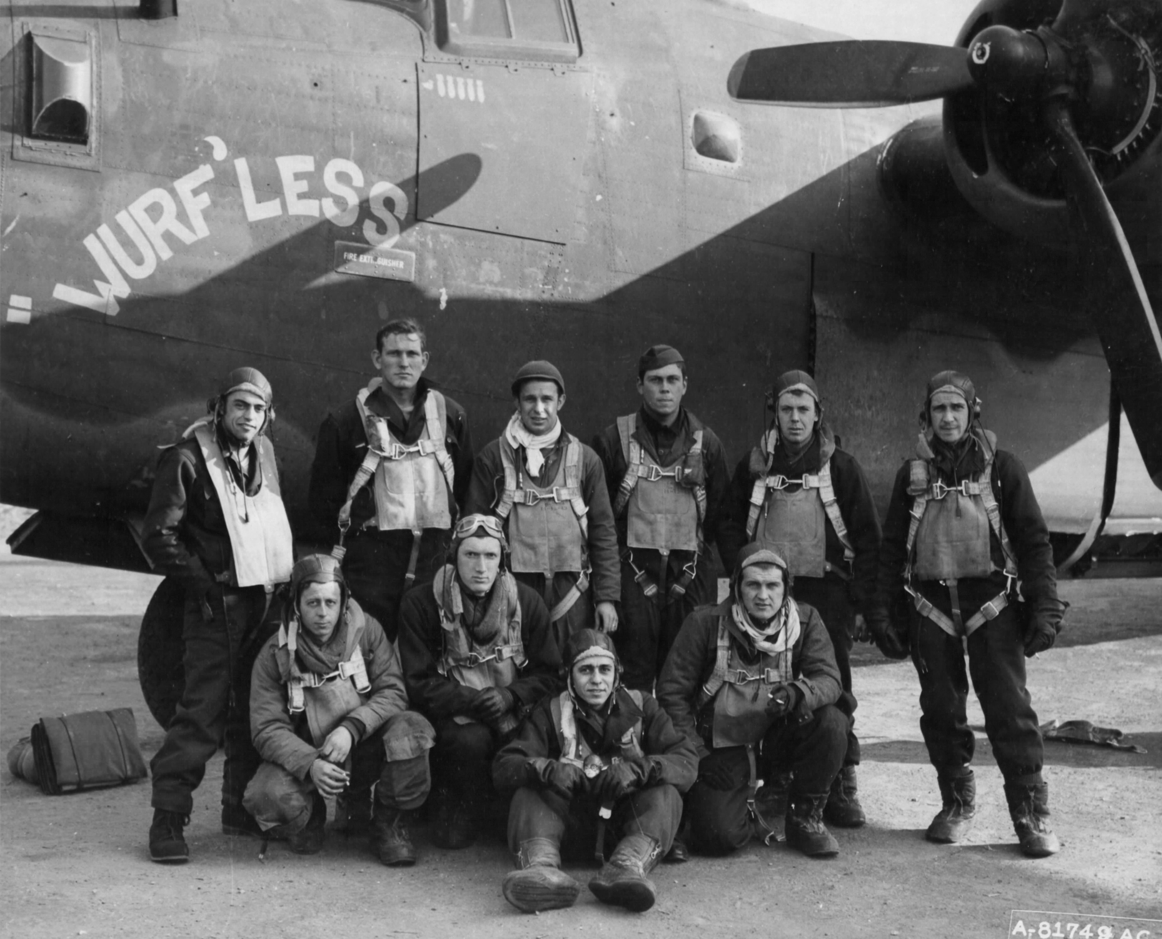 41-11659 B-24D Liberator 8AF 458BG752BS Wurf'less nose art left side England 01