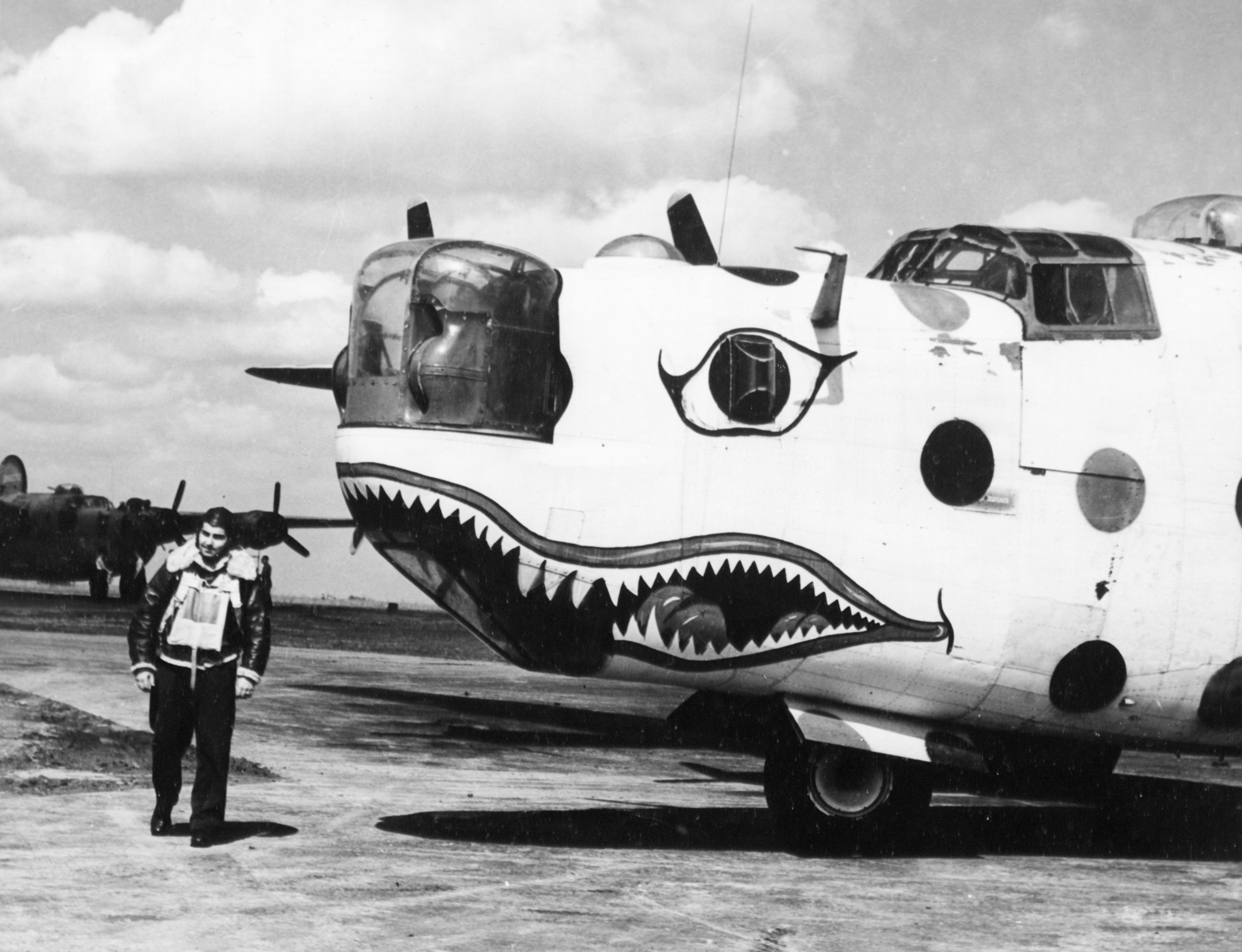 41-28697 B-24H Liberator 8AF 458BG754BS Z5Z Spotted Ass Ape assembly ship England 11th Sep 1944 01