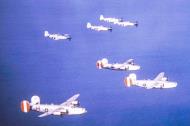 Asisbiz 44-40066 B-24J Liberator 8AF 458BG753BS J4V SOL with lead ship Z5S and P 51 Mustang escorts FRE6713