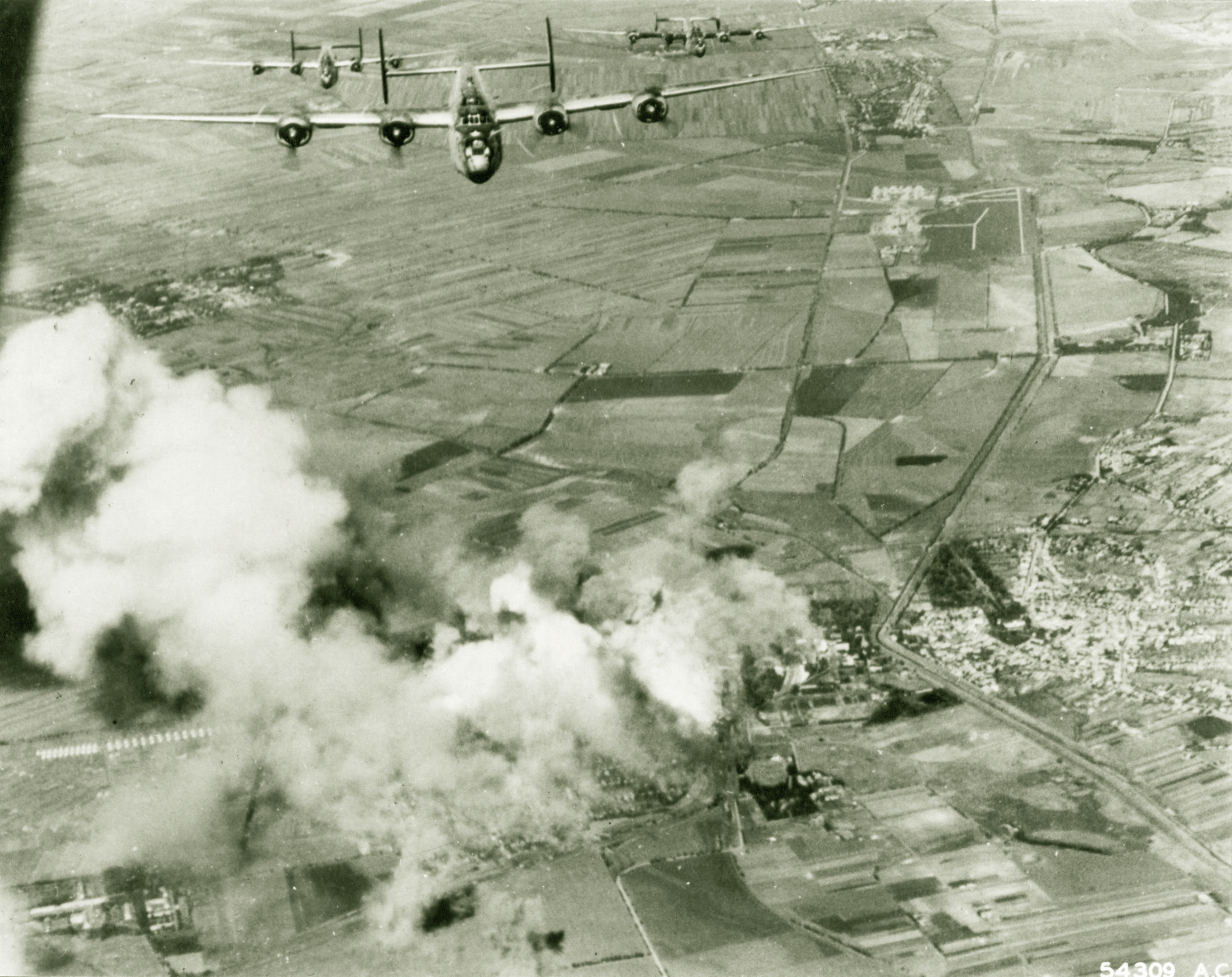 Target 15AF B-24 Liberators bomb railroad sidings and repair facilities Hatvan Hungary 20th Sep 1944 01