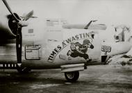 Asisbiz 42-50569 B-24J Liberator 8AF 466BG785BS 2UH+ Times A' Wastin' nose art right side FRE8406