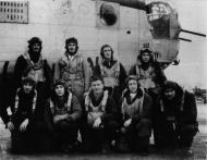 Asisbiz 44-10521 B-24J Liberator 8AF 466BG786BS U8K Laden Maid nose art right side with crew 1945 FRE1936