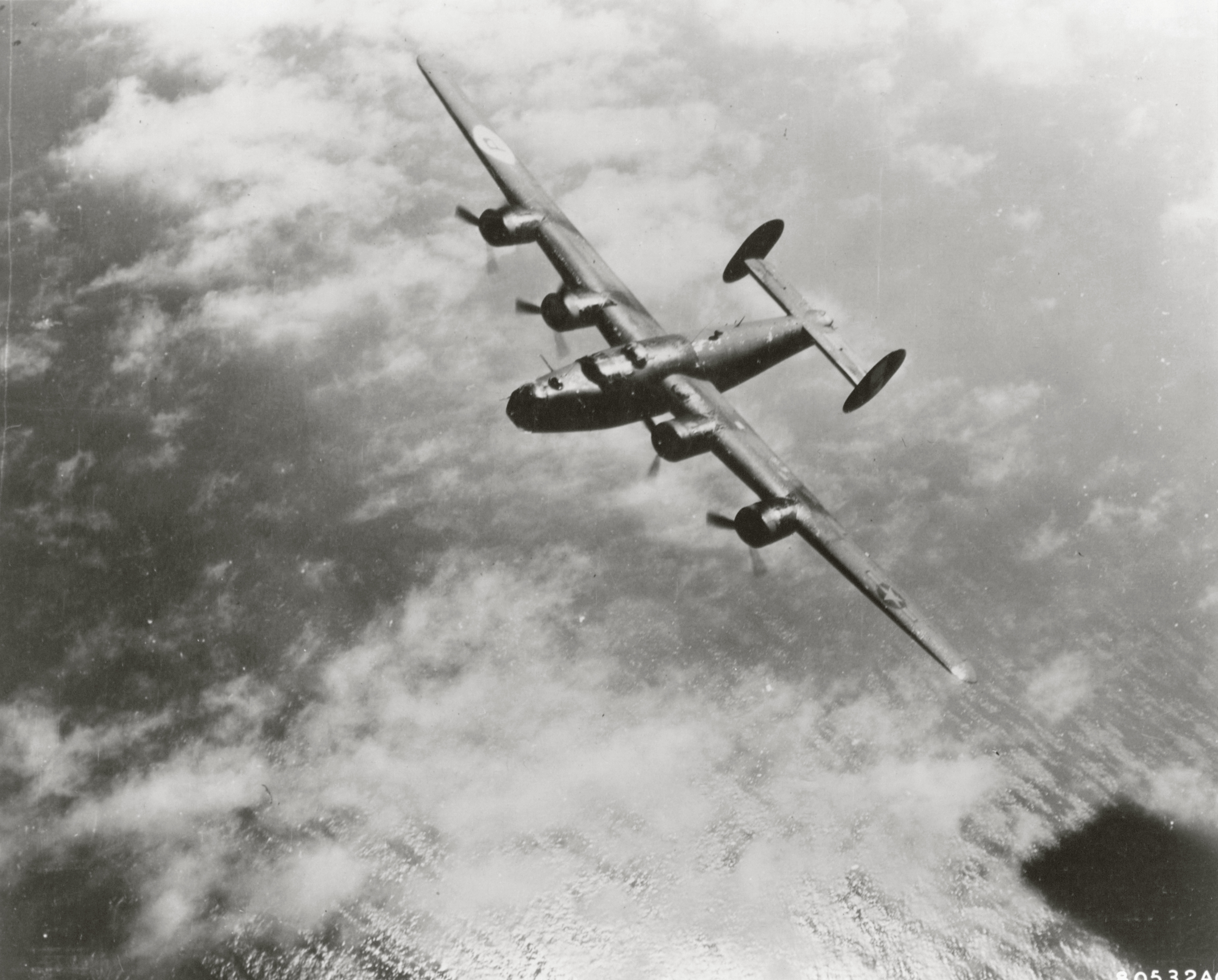 Target 8AF B-24 Liberators 467BG crossing the Channel after bombing Saarbrucken Germany 16th Jul 1944 01