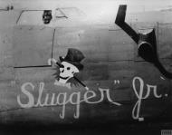 Asisbiz 41-29397 B-24H Liberator 8AF 467BG788BS X7N Slugger Jr nose art left side FRE1992