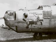 Asisbiz 44-40155 B-24J Liberator 8AF 467BG788BS X7C Fuedin' Wagon nose art left side 01