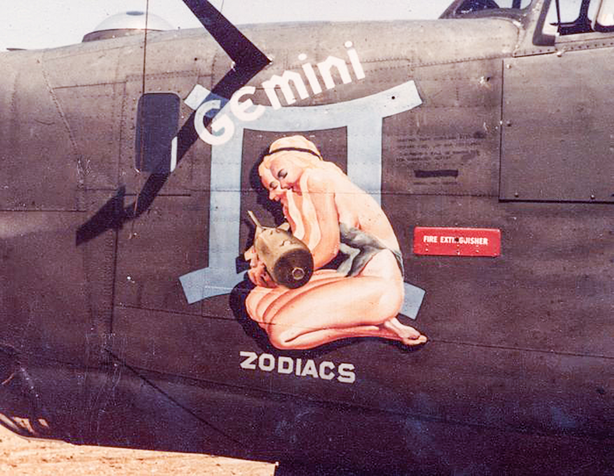 41-29490 B-24H Liberator 8AF 486BG834BS 2SD Gemini nose art left side Sudbury England 1944 01