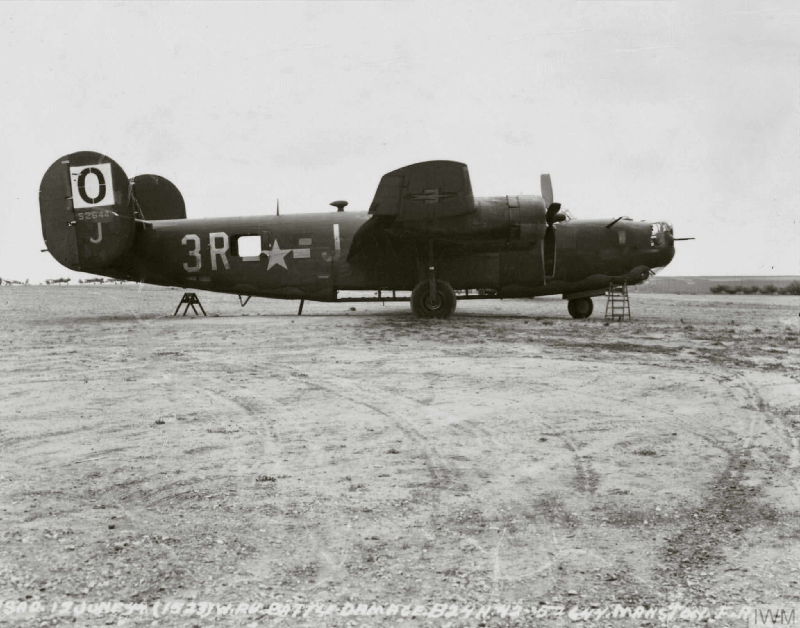 42-52644 B-24H Liberator 8AF 486BG832BS 3RJ with battle damage at Manston 12th Jun 1944 FRE8496