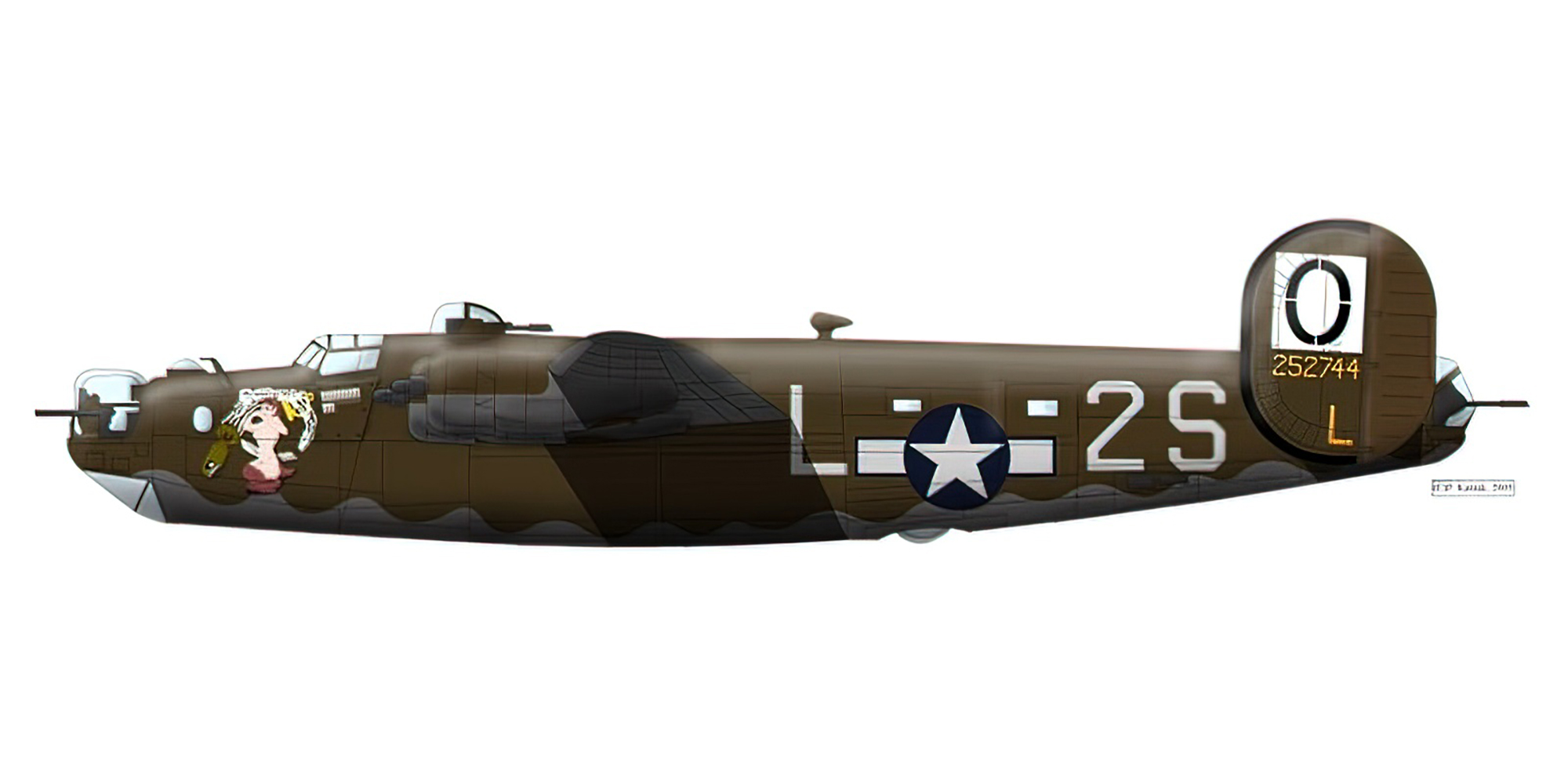 42-52744 B-24H Liberator 8AF 486BG834BS 2SL Capricorn at Sudbury England 1944 0A