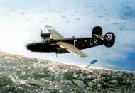 Asisbiz 42-94871 B-24H Liberator 8AF 486BG832BS 3RF The Judge during a mission over Caen France transferred to 15AF 451BG724BS Feb 1945 01