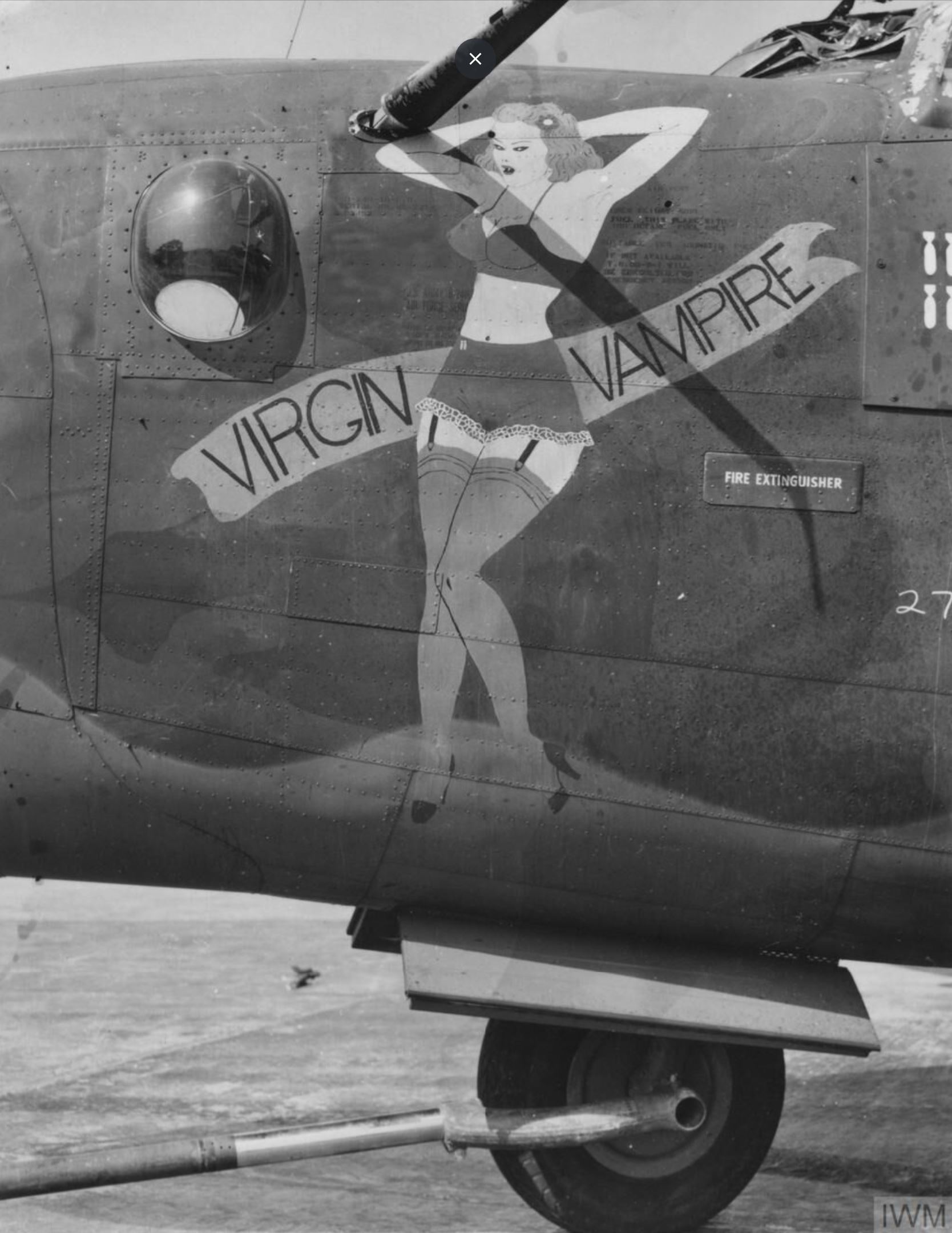 42-52745 B-24H Liberator 8AF 487BG838BS 2CN Virgin Vampire nose art left side FRE8527