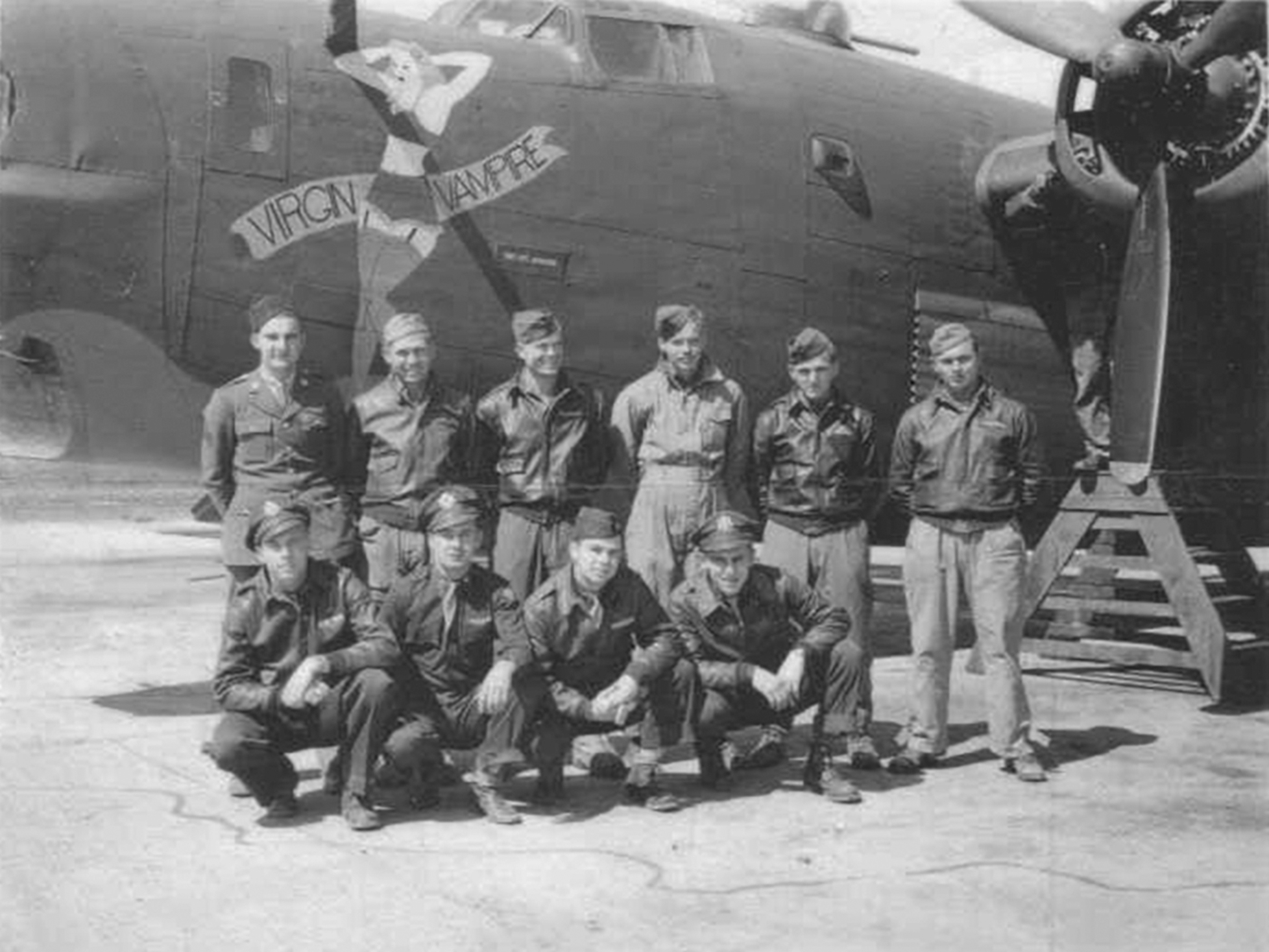 42-52745 B-24H Liberator 8AF 487BG838BS 2CN Virgin Vampire with crew nose art left side 01