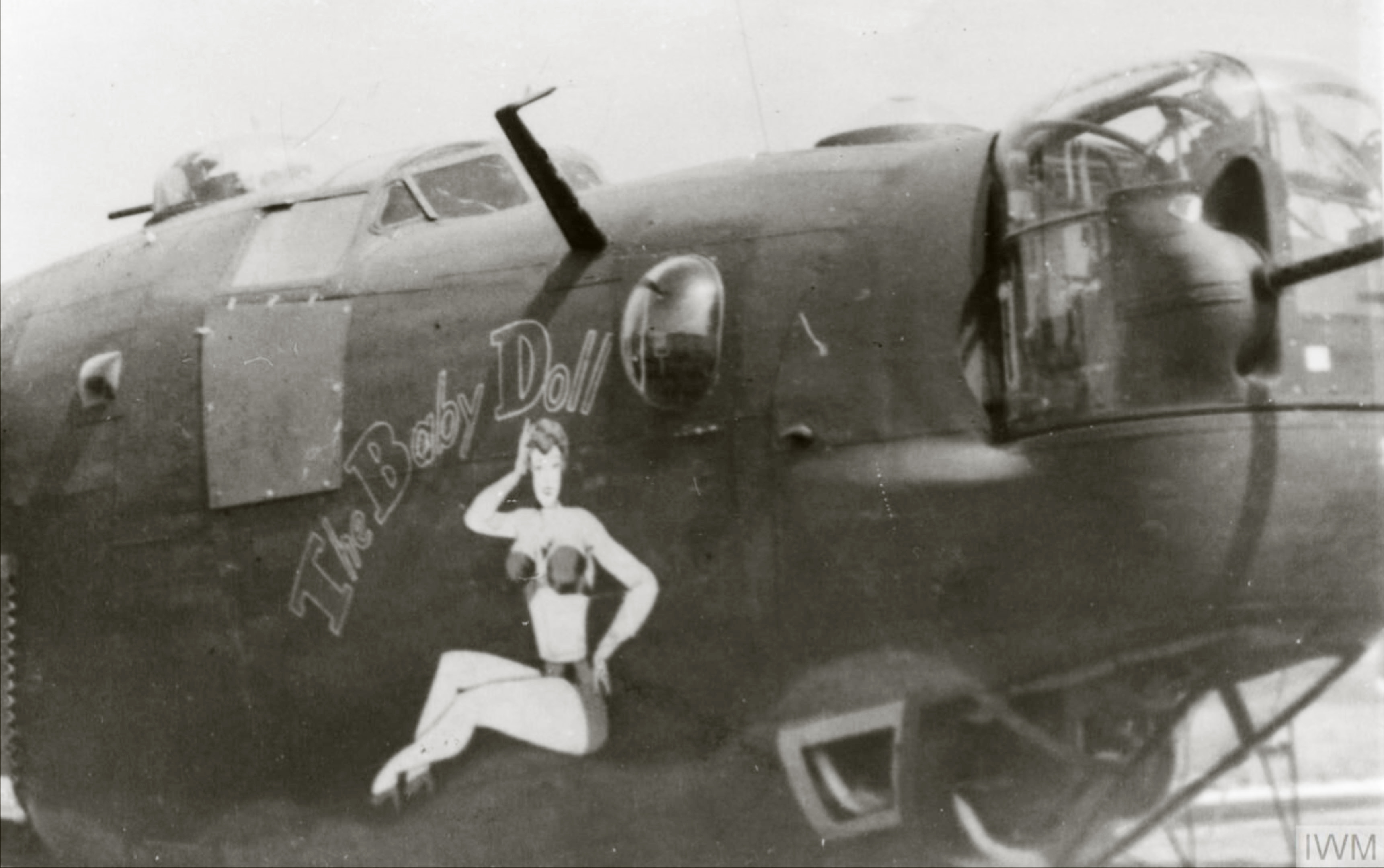 42-52698 B-24H Liberator 8AF 489BG844BS 4RW The Baby Doll nose art right side at Halesworth FRE8559