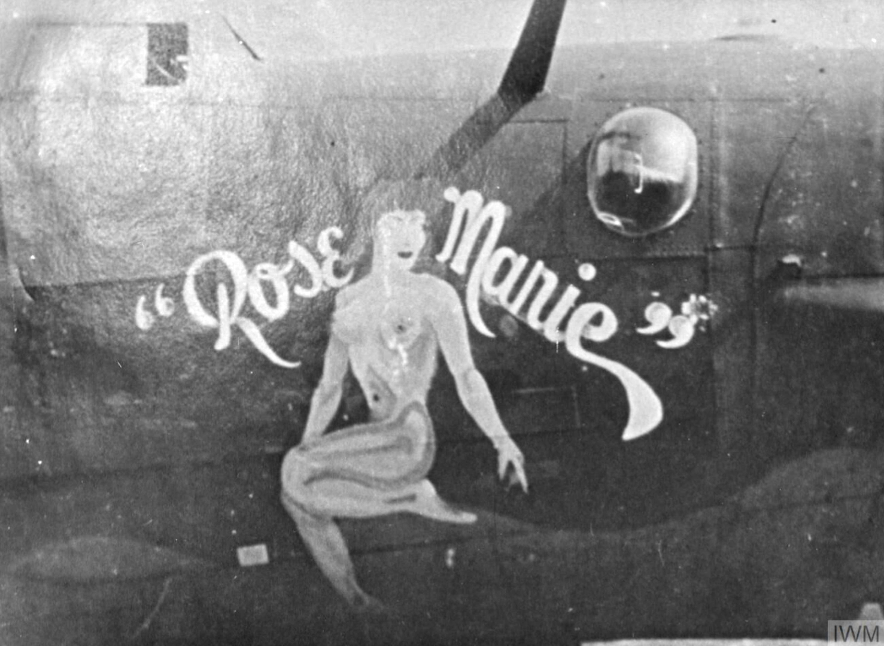 42-94826 B-24H Liberator 8AF 489BG844BS R4 Rose Marie nose art right side 1944 FRE8553