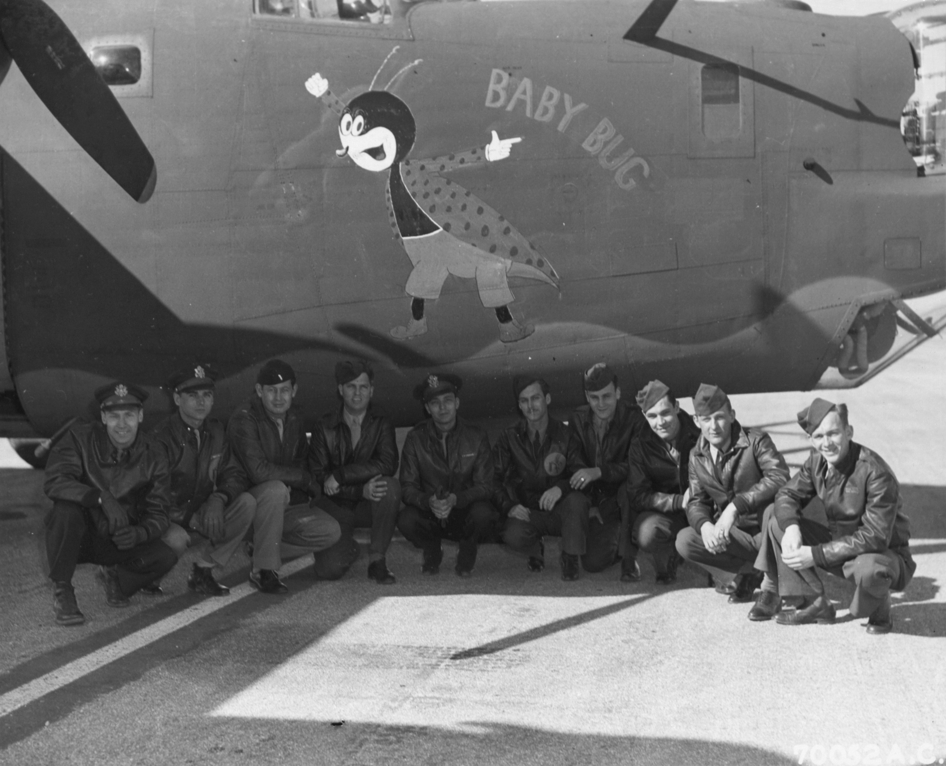 42-94865 B-24H Liberator 8AF 490BG850BS Baby Bug Capt Coleman with crew England NA1955