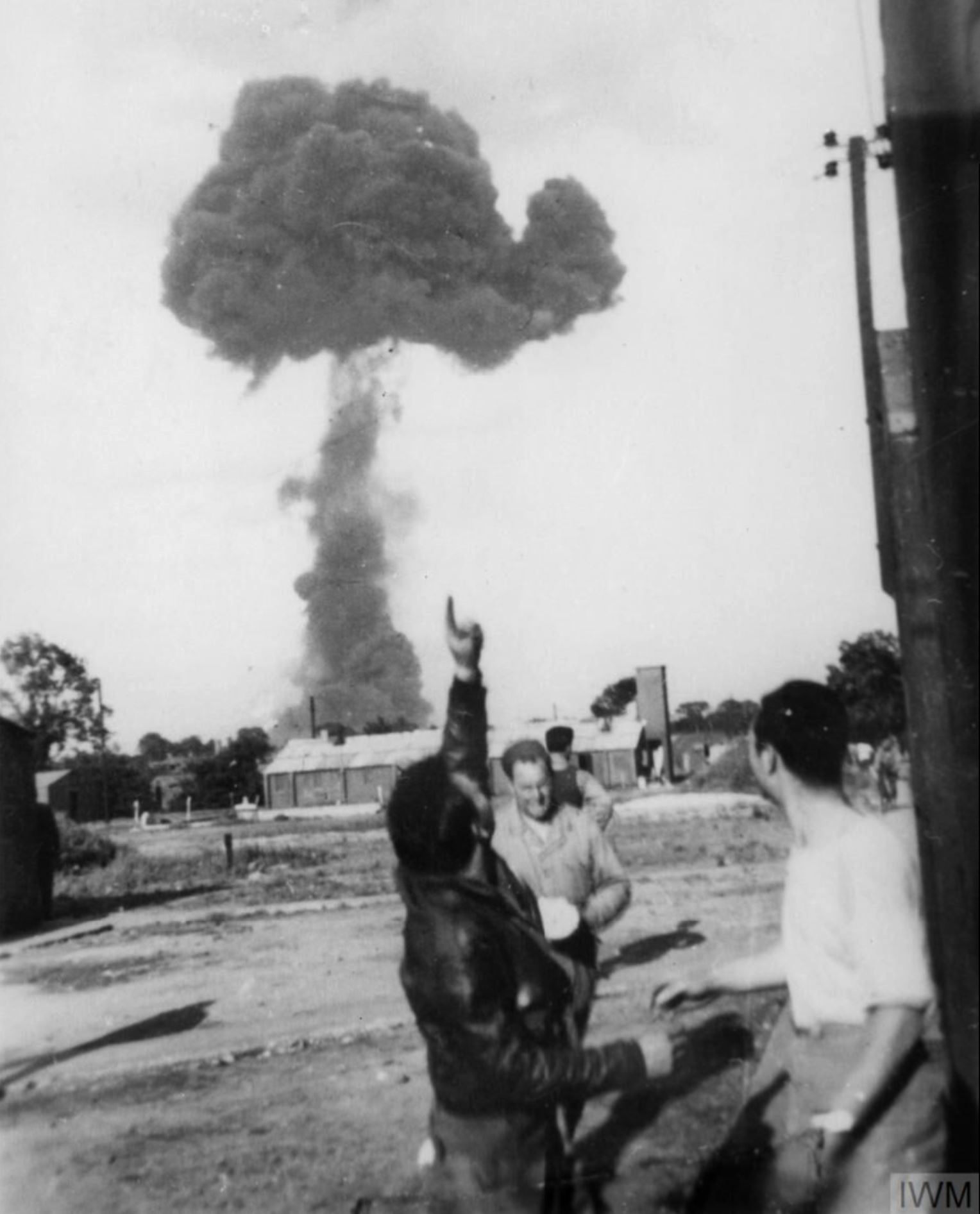 USAAF 491BG B-24 Liberator base at Metfield when a bomb dump explosion occured FRE2119