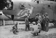 Asisbiz 42-110146 B-24J Liberator 8AF 491BG855BS V2R Unconditional Surrender nose art left side FRE2102