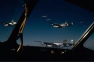 Asisbiz 44-40202 B-24J Liberator 8AF 491BG853BS T8A Carousin' Cock in formation enroute to Germany 1944 01