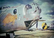Asisbiz 44-40195 B-24J Liberator 8AF 492BG858BS 9AJ Boulder Buff nose art right side interned Sweden 6th Jul 1944 MACR7234