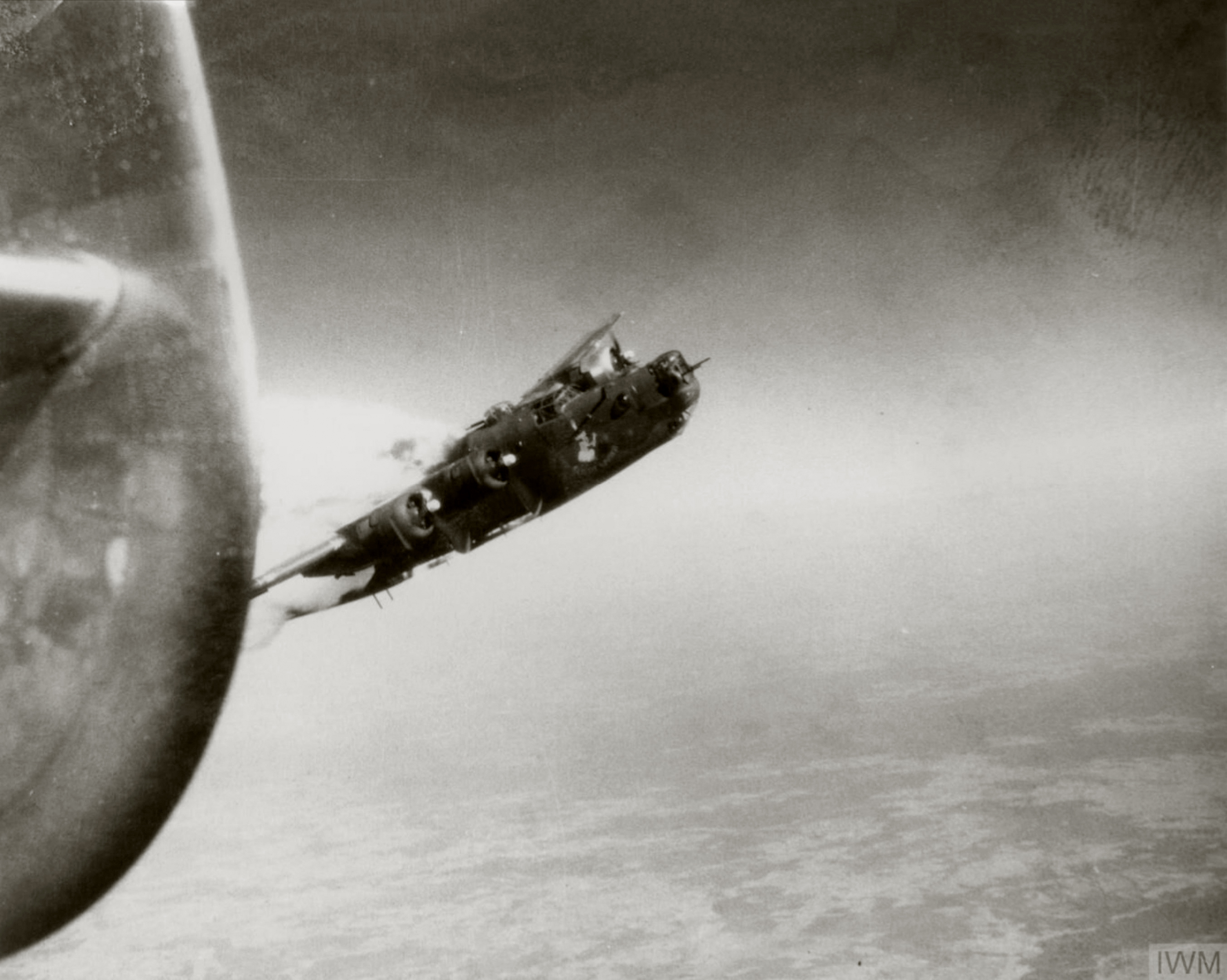 42-94812 B-24H Liberator 8AF 493BG862BS 8MP Little Warrior with its engines aflame FRE8670