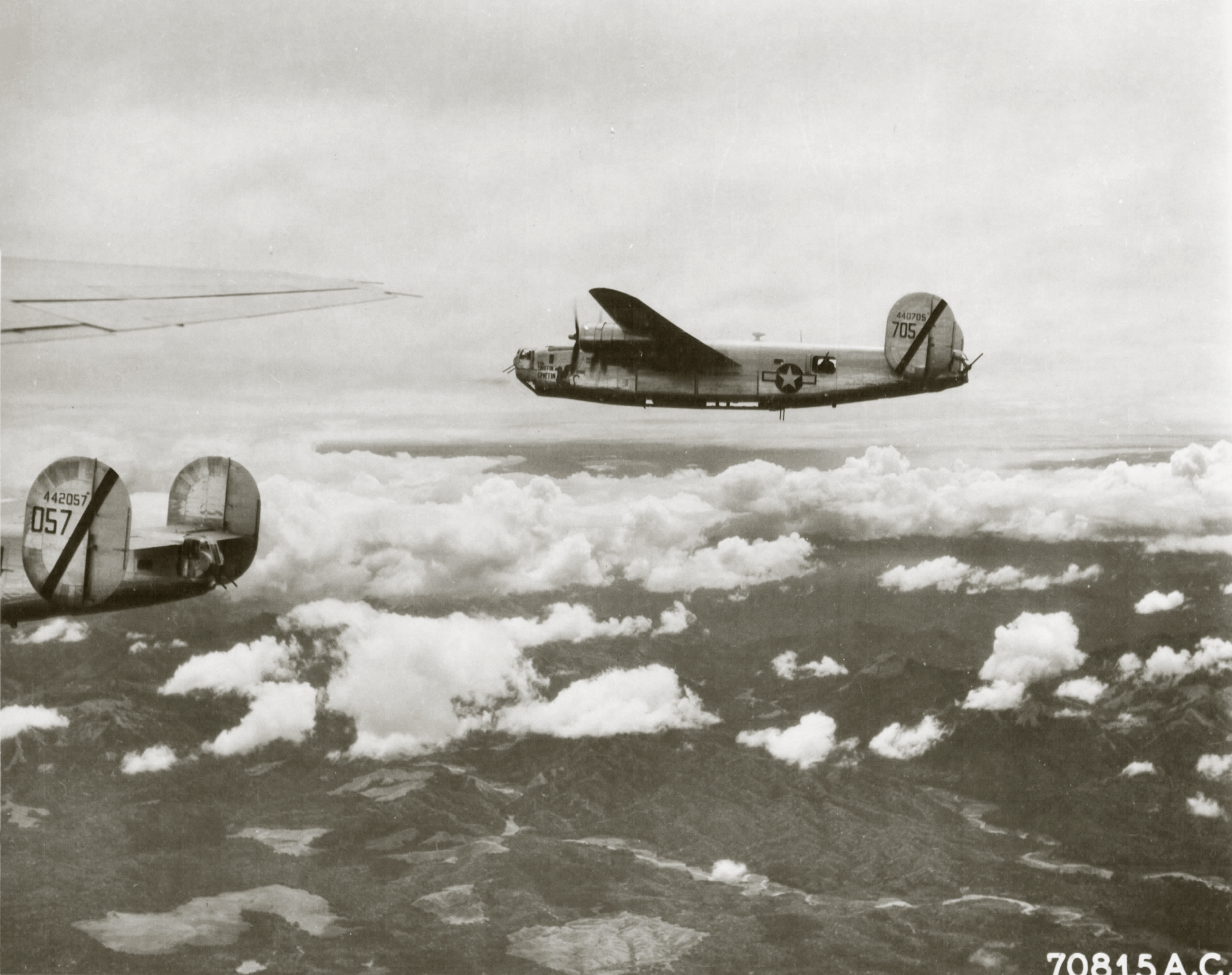 44-40705 B-24J Liberator 7AF 494BG865BS 705 The Sniffin Griffin over Mindanao Philippines 01