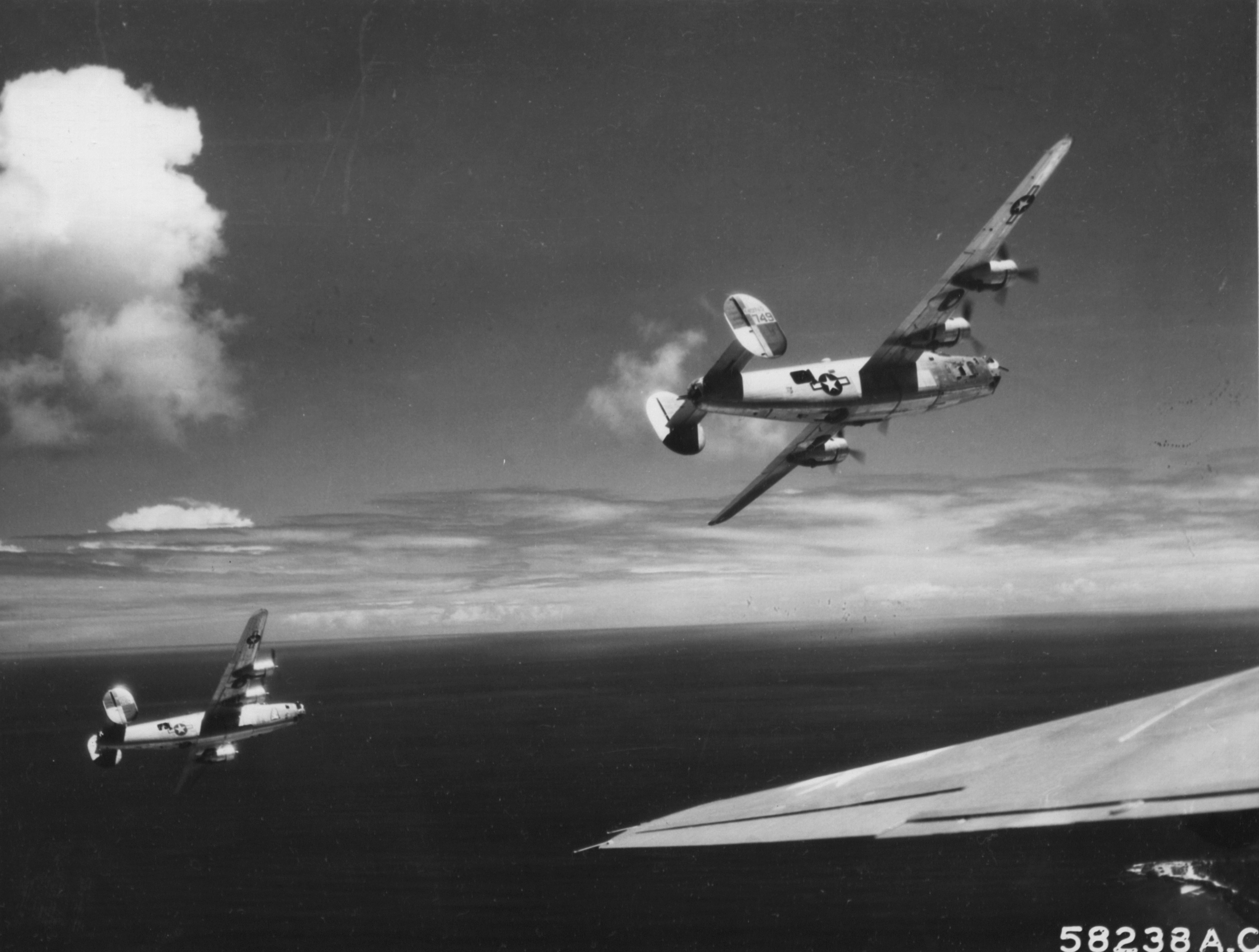 44-40749 B-24J Liberator 7AF 494BG867BS 749 Flying Boxcar after the bombing Korror Palau 1st May 1945 01