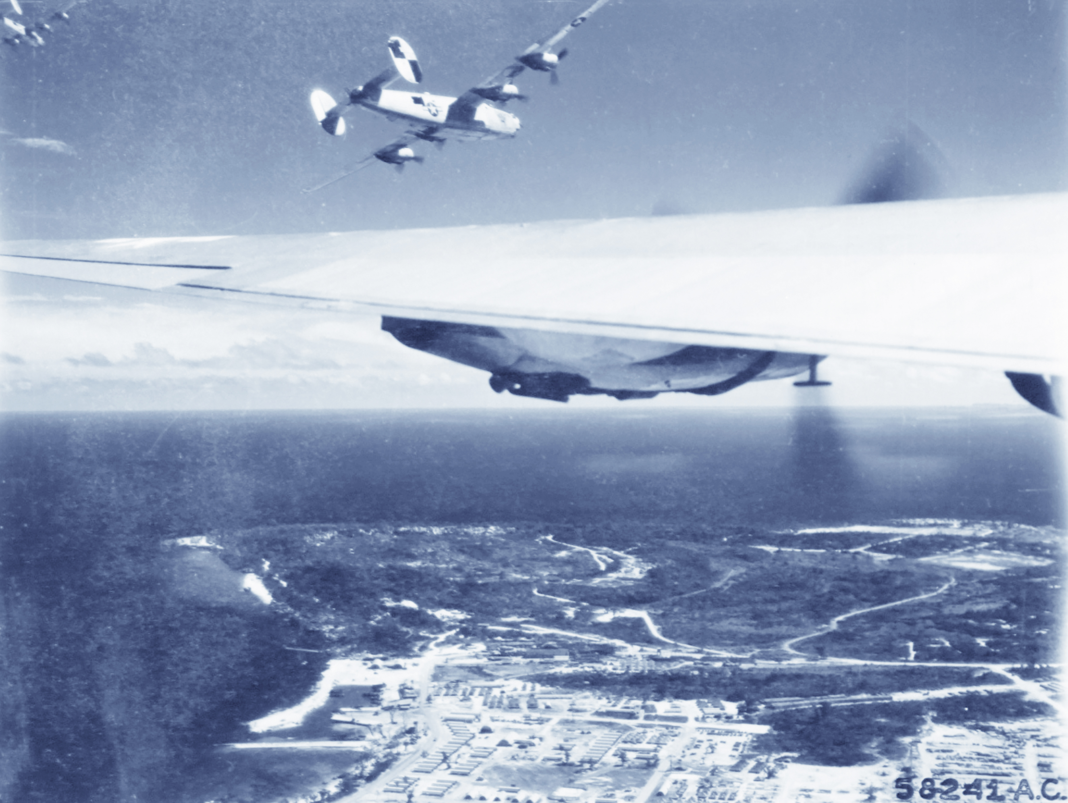 44-40749 B-24J Liberator 7AF 494BG867BS 749 Flying Boxcar after the bombing Korror Palau 1st May 1945 NAID 342 FH 001249