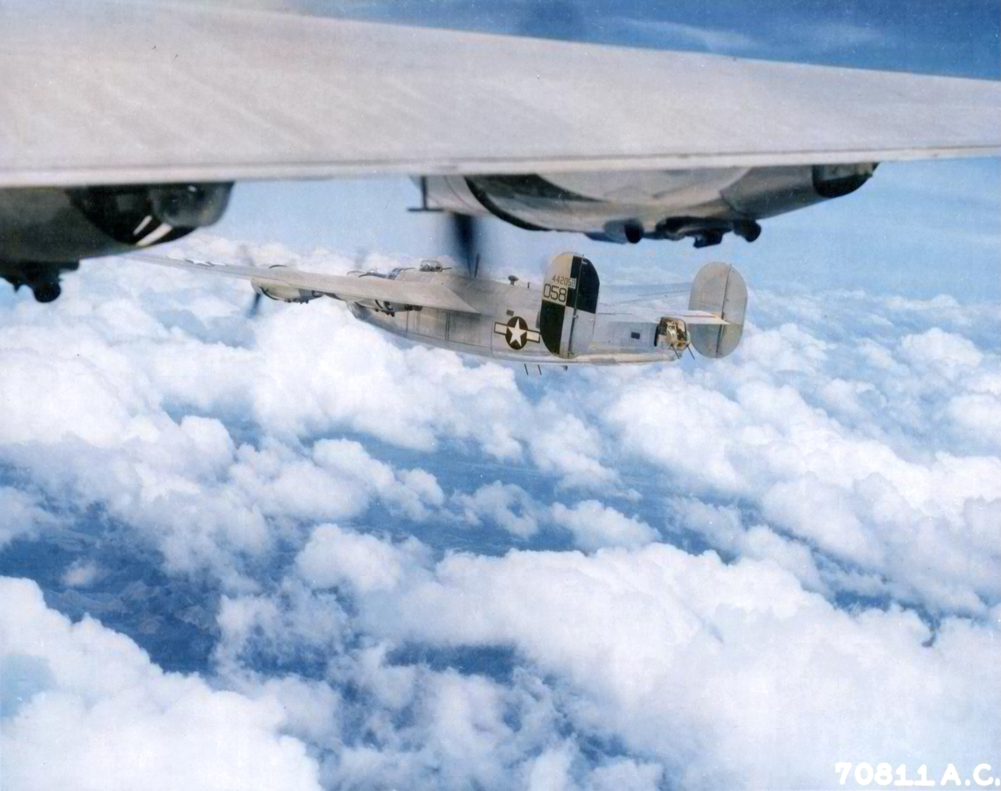 44-42058 B-24M Liberator 7AF 494BG867BS 058 Brief over Mindanao Philippines