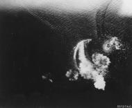 Asisbiz Japanese Kuma class cruiser attacked and later sunk by the 13AF 5BG at 9,000 ft loosing 3 aircraft Sulu Sea Oct 1944 02