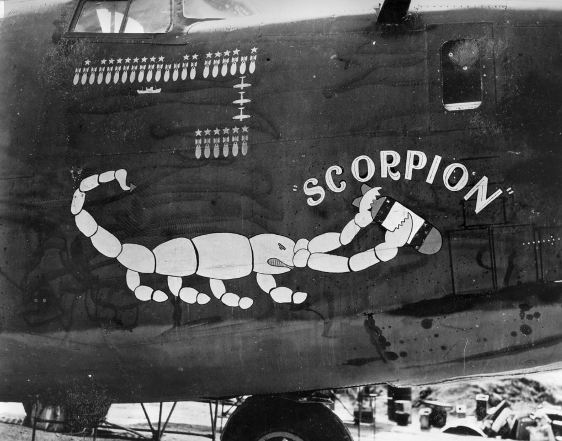 41-24073 B-24D Liberator 5AF 90BG319BS Scorpion nose art right side 01