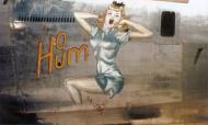 Asisbiz 42 109983 B 24J Liberator 5AF 90BG400BS Jolly Rogers Ho Hum nose art right side at Palawan 1945 01