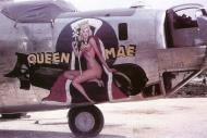 Asisbiz 44-40314 B-24J Liberator 5AF 90BG319BSS Queen Mae nose art when parked at Dulag Philippines 1944 01