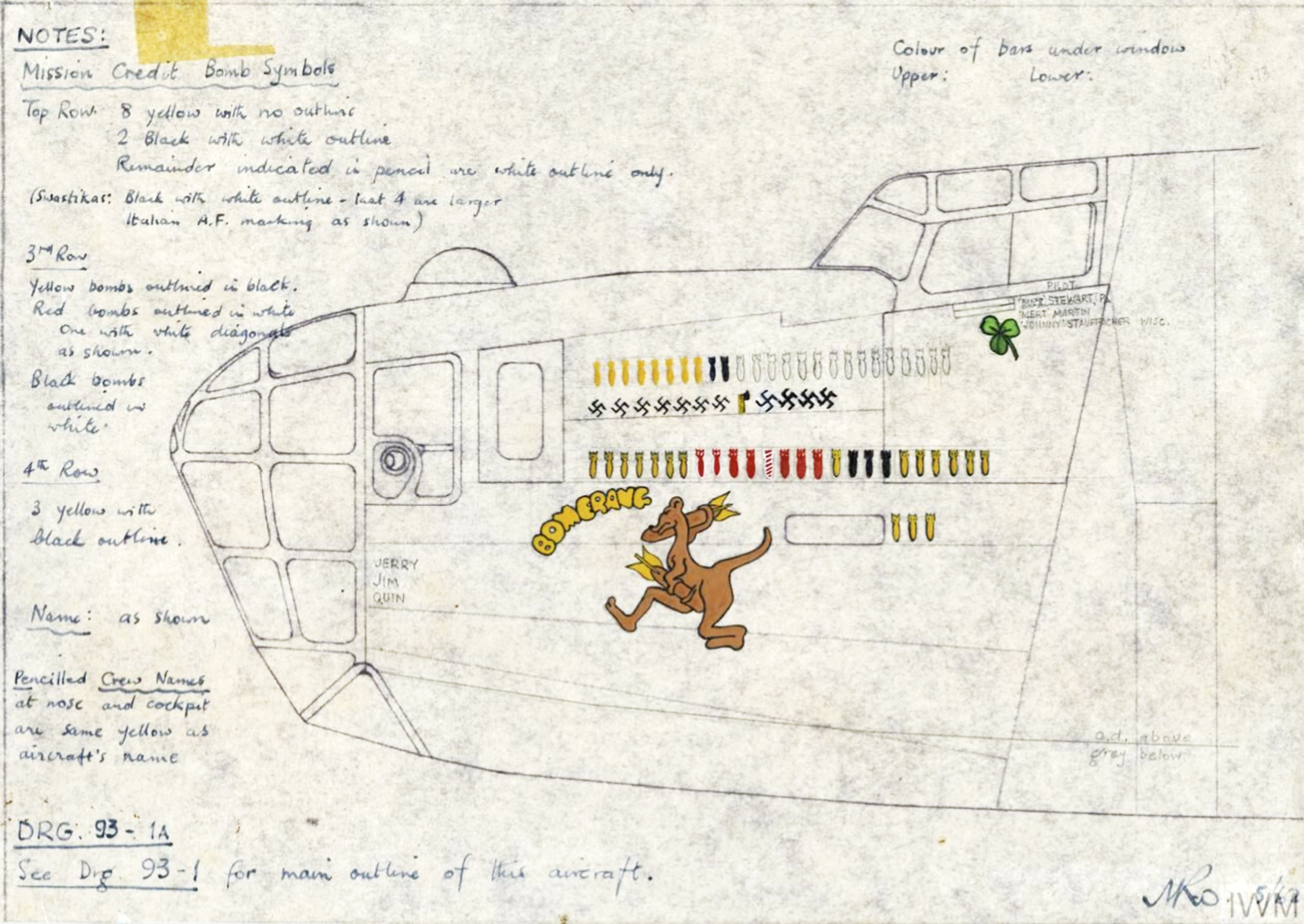 41-23722 B-24D Liberator 8AF 93BG328BS GOC Bomerang nose art left side FRE3796