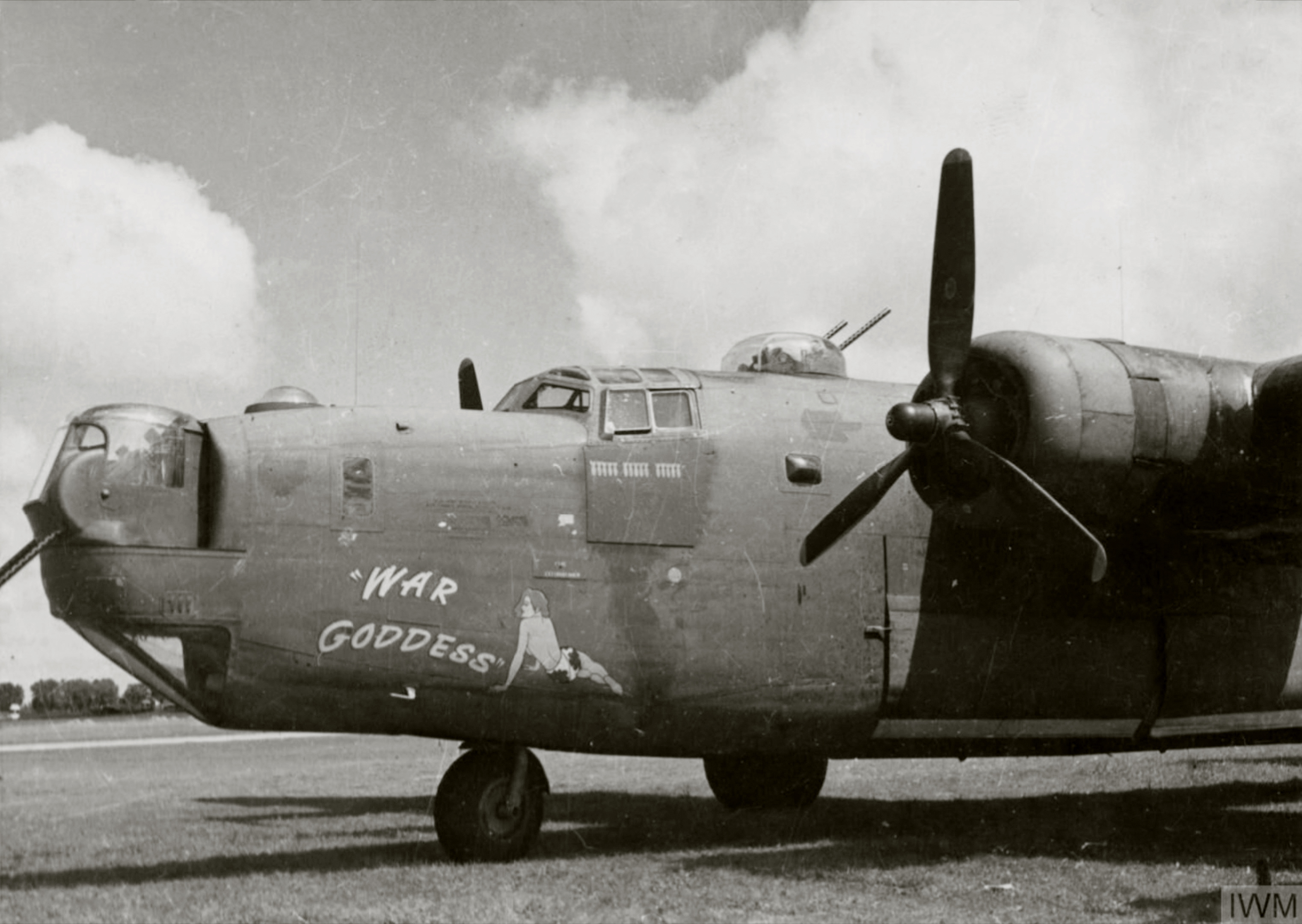 42-109816 B-24J Liberator 8AF 93BG409BS YMN War Goddess nose art left side interned Sweden 21st Jun 1944 FRE3764