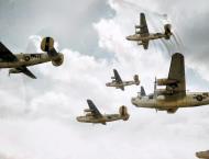 Asisbiz 44-40113 B-24 Liberators 8AF 93BG329BS REK Gamblin Lady 42 95112 REZ Round Trip n 330BS AGD n AGR during a mission 24th Nov 1944 01