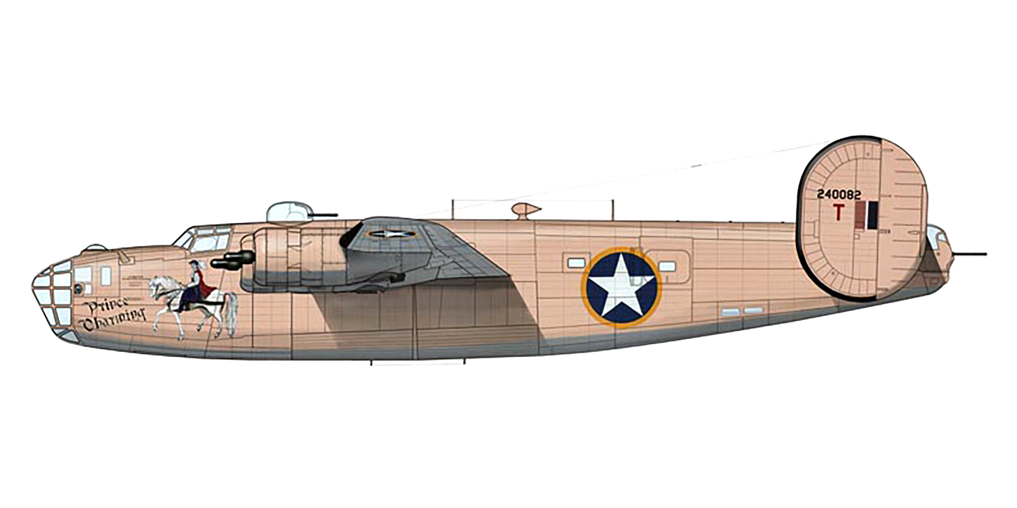 42-40082 B-24D Liberator 9AF 98BG343BS T Prince Charming aborted Ploesti mission 1st Aug 1943 0A