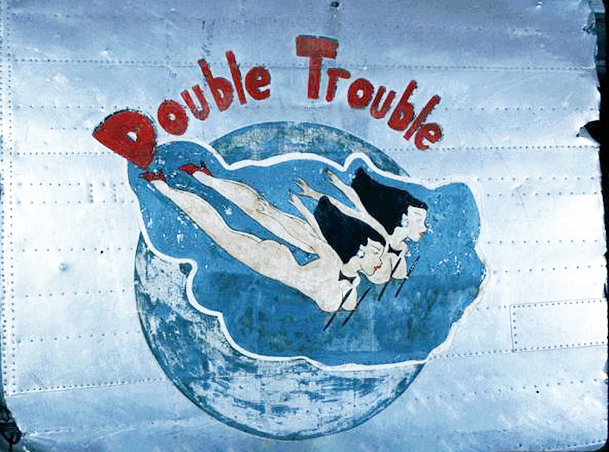 44-40989 B-24J Liberator 10AF 7BG493BS 55 Double Trouble nose art right side CBI 01