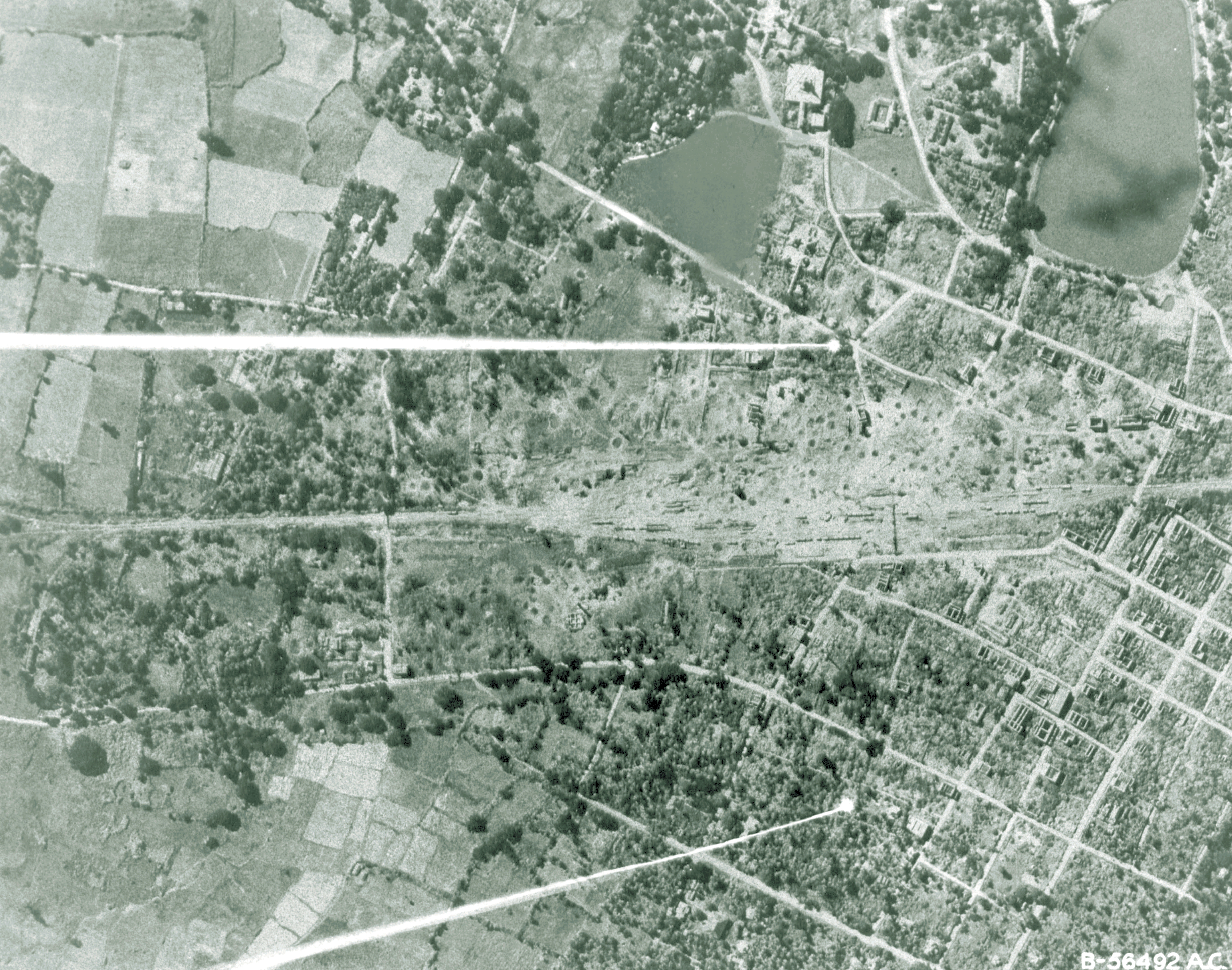 Target 10AF 7BG B-24 Liberators hit the railroad yards at Pyinmana Burma NA725