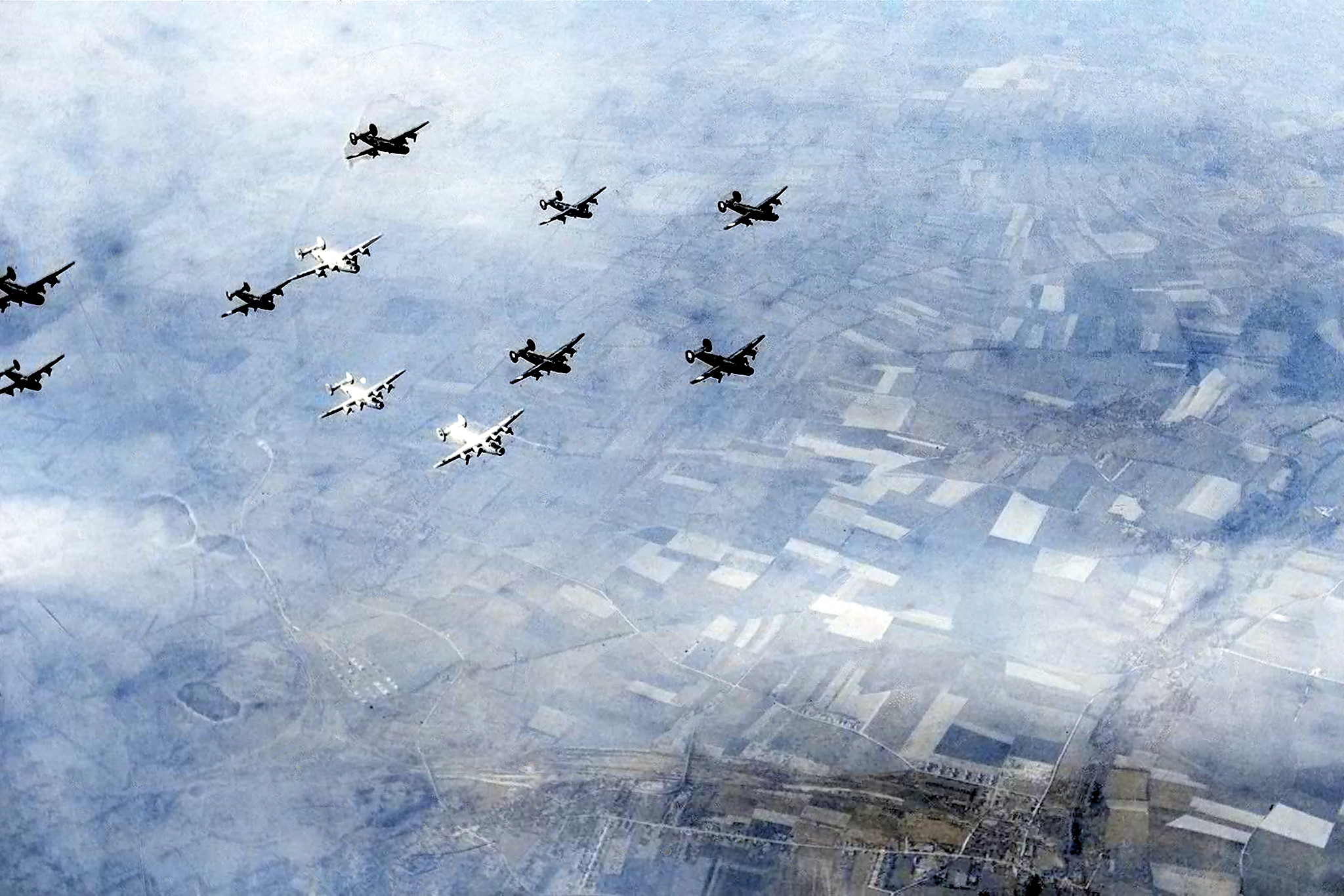 8th Air Force defensive B-24 Liberator Combat Box over Germany March 1944 01